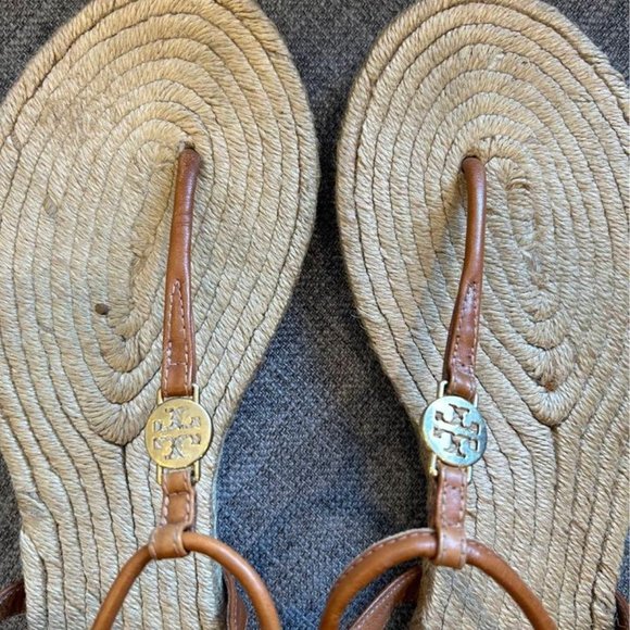 TORY BURCH gorgeous espadrille leather sandals. Brown/tan. Excellent condition. - Picture 9 of 11